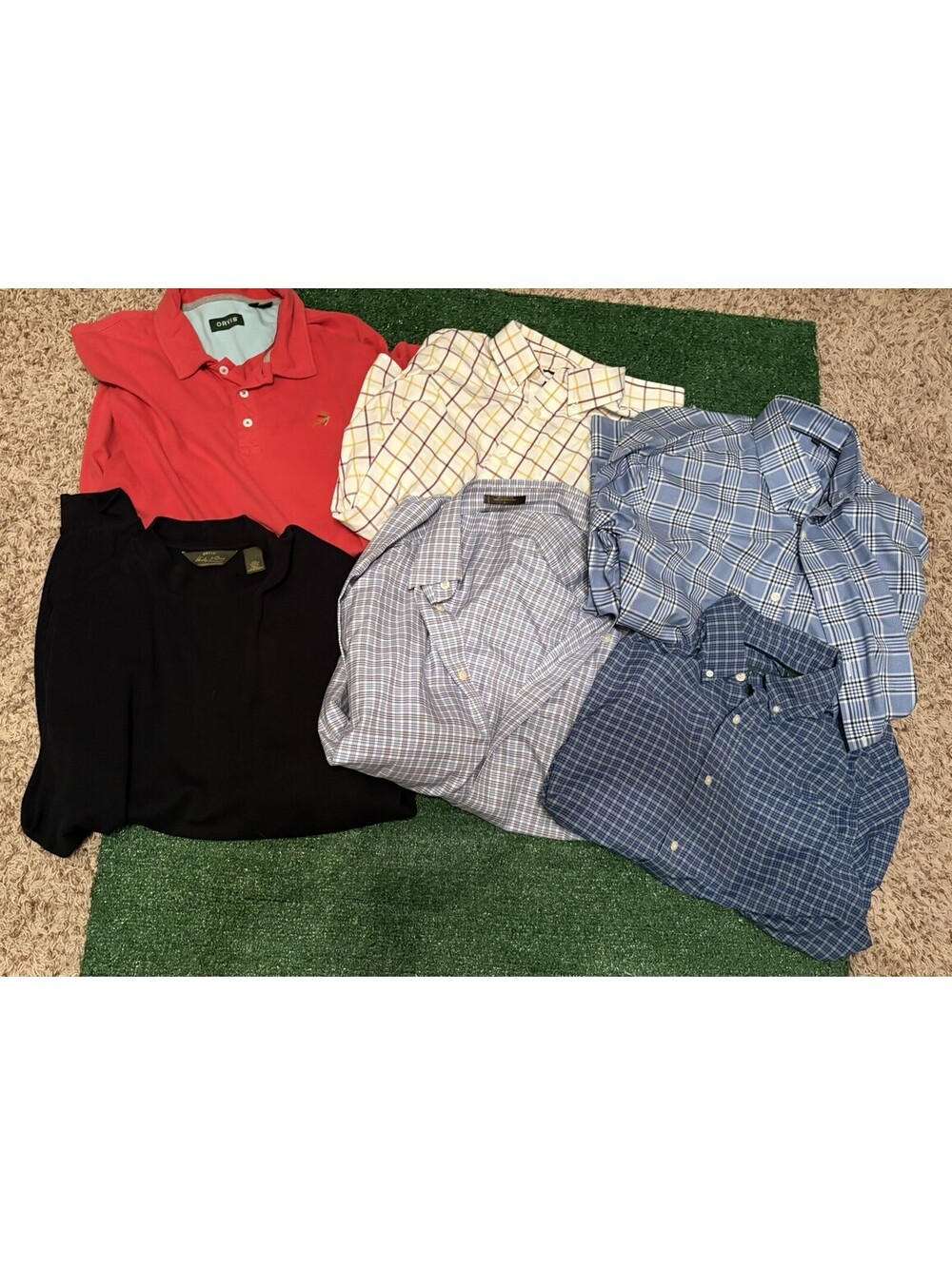 [LOT OF 6] Orvis Plaid Short Sleeve & Long Sleeve Shirts Mens Large-XL